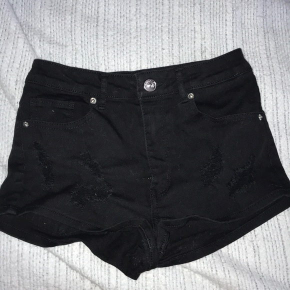 H&M Pants - h&m black shorts with rips